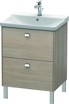 Duravit Waschtischunterbau BRIOSO Griffe chrom 691x620x479mm pine silver