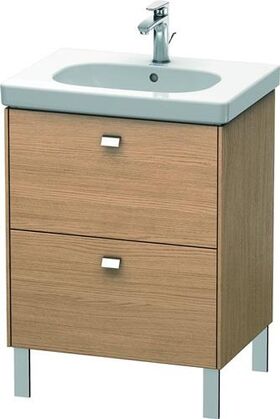 Duravit Waschtischunterbau BRIOSO Griffe chr 693x620x469mm europ. eiche