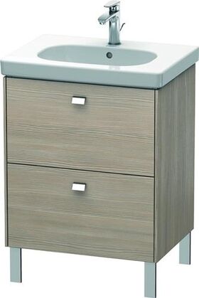 Duravit Waschtischunterbau BRIOSO Griffe chrom 693x620x469mm pine silver