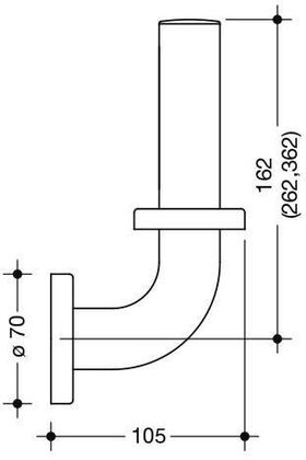 Hewi Reservepapierhalter SERIE 801 n oben gebogen 2 Rollen 258mm signalweiß