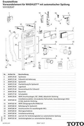 TOTO Verbindungskabel zur automatischen Spülung