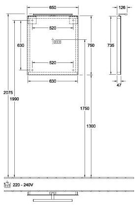 V&B Spiegel MORE TO SEE 650x750x50/130mm