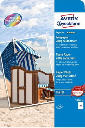 AVERY ZWECKFORM Fotopapier 1040-30 A4 30Bl 30 Blatt