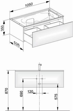 Keuco Waschtischunterbau EDITION 11 1050x350x535mm ant