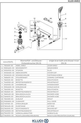 Kludi WF und Brause-Einhandmischer AMEO DN 15 chr