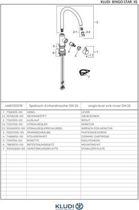 Kludi SPT-Einhandmischer BINGO STAR XS DN 15 chr