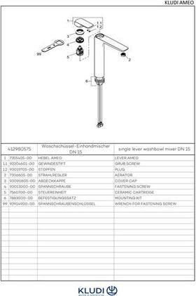 Kludi Waschschüssel-Einhandmischer AMEO DN 15 Auslaufhöhe Unterkante 270mm chr