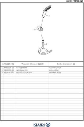 Kludi Wannen-Brause-Set 1S FRESHLINE chr