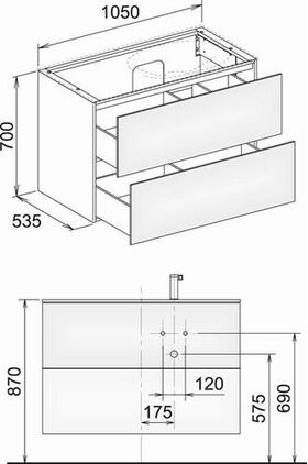 Keuco WTU EDITION 11 PLANNING 1050x700x535mm Kumme re cash sdm