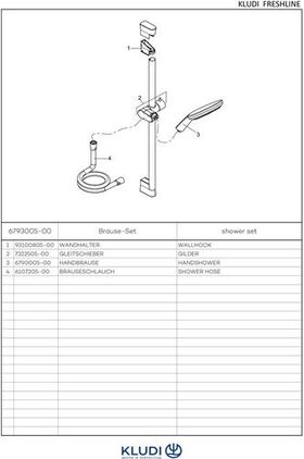 Kludi Brause-Set 3S FRESHLINE 600mm chr