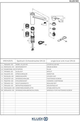 Kludi Spültisch-Einhandmischer M2 DN 15 chr