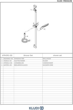 Kludi Brause-Set 3S FRESHLINE 900mm we/chr