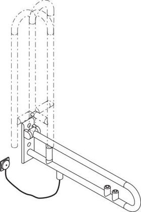 Hewi Stützklappgr. E-Ausführ. SERIE 801 drehb Spül/FKT gelb 850mm senfgelb