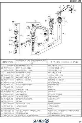 Kludi WF und Brausearmatur ADLON DN 15 Ausladung 220mm chr