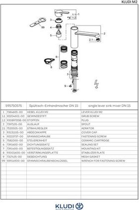 Kludi Spültisch-Einhandmischer M2 DN 15 chrom