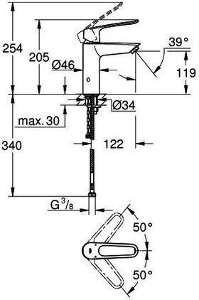 Grohe EH-WTbatt EUROSMART 1/2Zoll M-Size chr