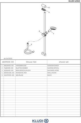 Kludi Brause-Set LOGO 1S Logo Wandstange 900mm chr