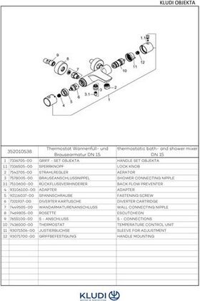 Kludi Thermostat-Wafü u Br-arm OBJEKTA DN 15 chr