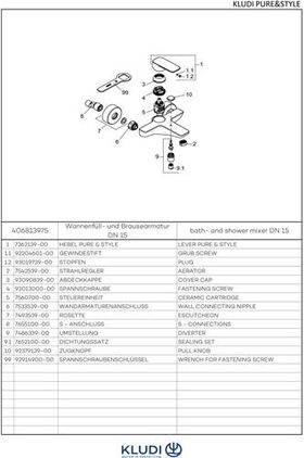 Kludi Wannenfüll-Einhandmischer PURE&STY eigensicher ma-sw