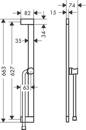 HG Brausestange Unica S Puro 663mm, Easy Slide mattschwarz