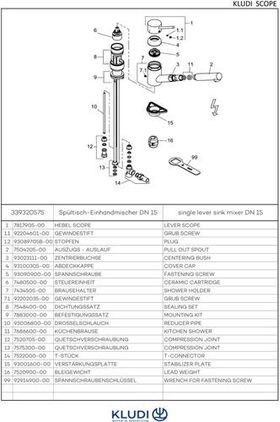 Kludi Spültisch-Einhandmischer SCOPE DN 15 f drucklose Speicher chr