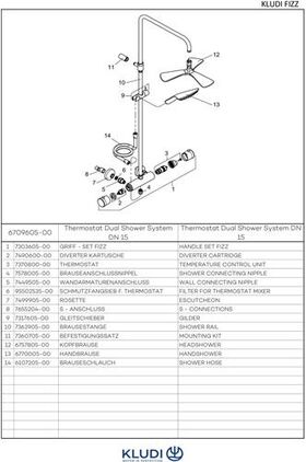 Kludi Thermostat-Dual-Shower-System FIZZ DN 15 chr