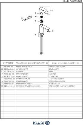 Kludi Waschtisch-EHM PURE&SOLID 100 DN 15 ohne Ablaufgarnitur chr