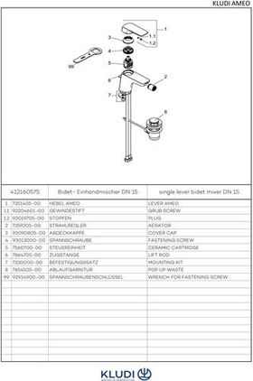 Kludi Bidet-Einhandmischer AMEO DN 15 chr