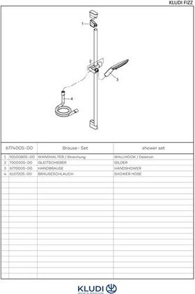 Kludi Brause-Set 3S FIZZ 900mm chr