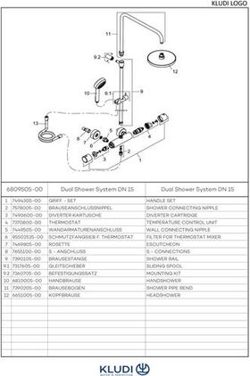 Kludi Thermostat-Dual-Shower-System LOGO DN 15 chr