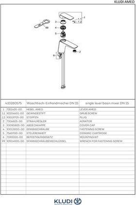 Kludi Waschtisch-Einhandmischer AMEO XL DN 15 ohne Ablaufgarnitur chr