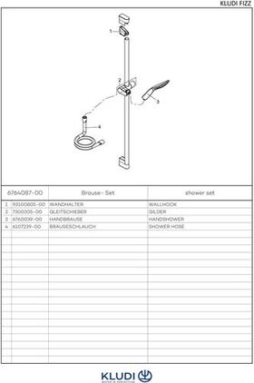 Kludi Brause-Set 1S FIZZ 900mm ma-sw/chr