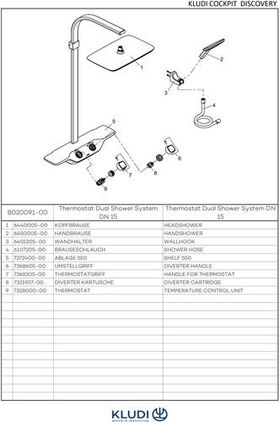 Kludi Thermostat-Dual-Shower-System COCK Discovery DN 15 we/chr