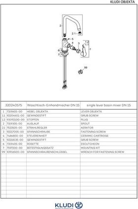 Kludi Waschtisch-Einhandmischer OBJEKTA DN 15 schwenkbarer Auslauf chr