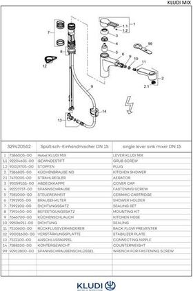 Kludi Spültisch-Einhandmischer MIX DN 15 chrom