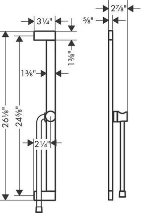 HG Brausestange Unica E Puro 650mm easy Sli u Brschl 1600mm ma-sw