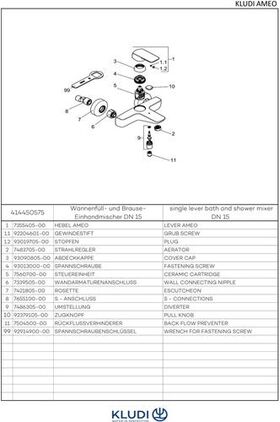 Kludi WF und Brause-Einhandmischer AMEO DN 15 chr