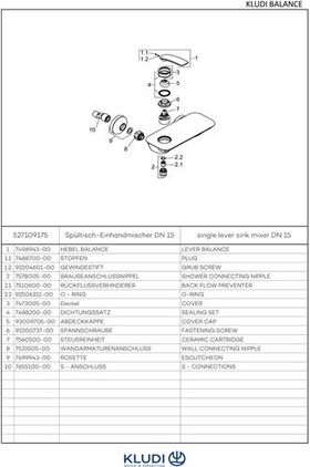 Kludi Brause-Einhandmischer BALANCE DN 15 we/chr