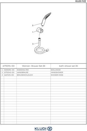 Kludi Wannen-Brause-Set 3S FIZZ we/chr