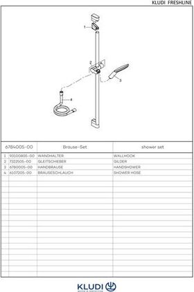 Kludi Brause-Set 1S FRESHLINE 900mm chr