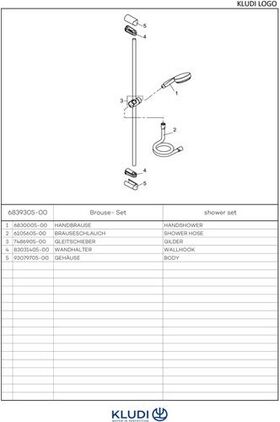 Kludi Brause-Set LOGO 3S 900mm chr