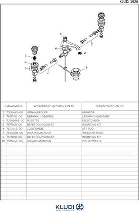 Kludi Waschtischarmatur ADLON DN 15 m Swarovski-Elementen Ausl. 145mm