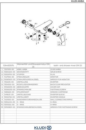 Kludi WF und Brause-Einhandmischer AMBA DN 15 chr