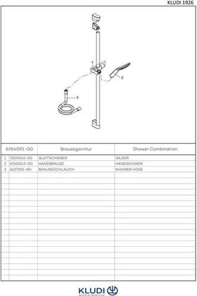 Kludi Brause-Set 1S FIZZ 900mm we/chr