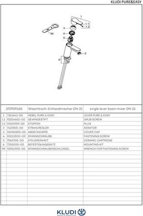 Kludi Waschtisch-EHM PURE&EASY 100 DN 15 ohne Ablaufgarnitur we/chr