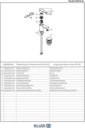 Kludi Waschtisch-Einhandmischer ZENTA SL DN 15 chr