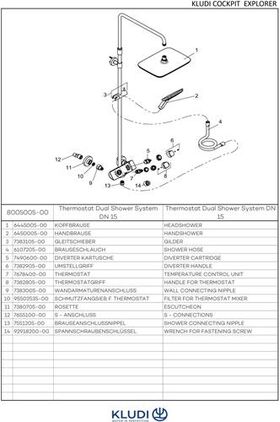 Kludi Thermostat-Dual-Shower-System COCK Explorer DN 15 chr