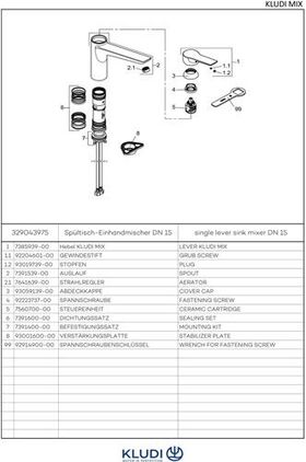 Kludi Spültisch-Einhandmischer MIX DN 15 ma-sw