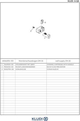 Kludi Wandanschlussbogen A-QA DN 15 m Brausehalter chr