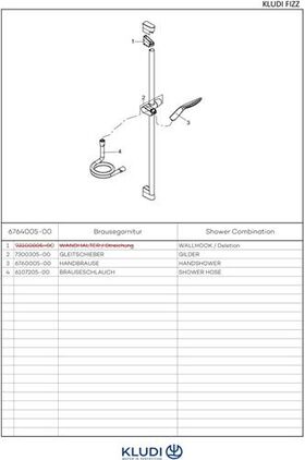 Kludi Brause-Set 1S FIZZ 900mm chr